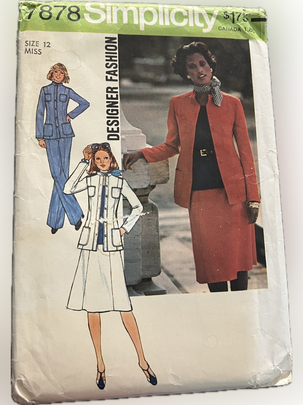 🍄Vintage New Simplicity 7878 Uncut Pattern Pants Skirt Jacket Sewing Size 12
